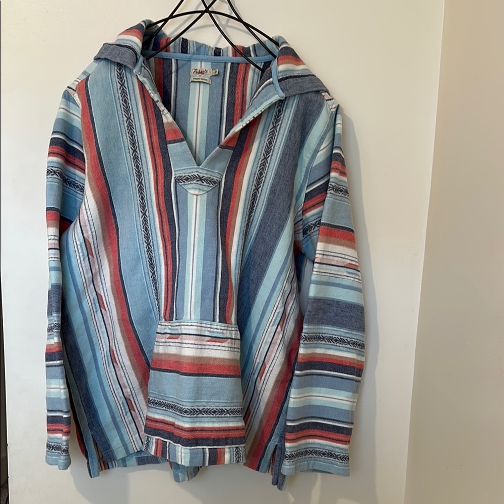 Faherty Sierra Paradise Striped Baja Pullover Hoodie